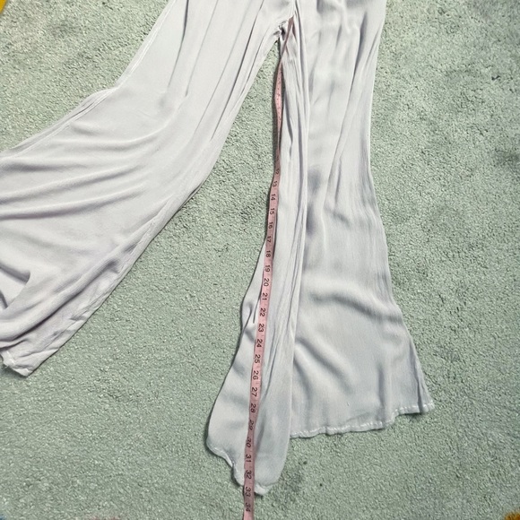 Free People One 5 Pocket Slouch Pant High Rise Paper Bag Waist Light Wide Leg M - Picture 4 of 7